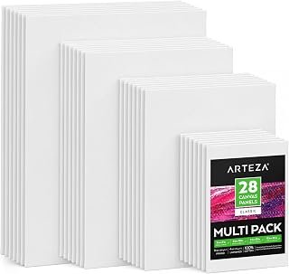 Arteza Stretched White Blank Canvas Multi-Pack