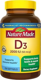 Nature Made Vitamin D3 2000 IU Softgels